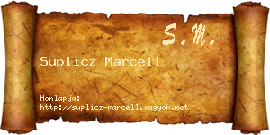 Suplicz Marcell névjegykártya