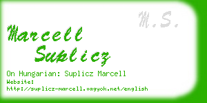 marcell suplicz business card
